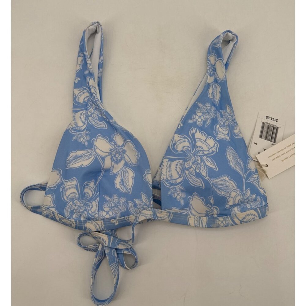 L Space Avery Bikini Top XL Womens Floral Blue Print Swimwear - Picture 4 of 8